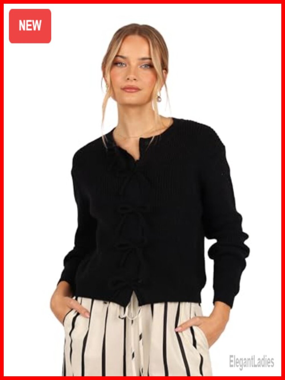 Petal & Pup Wilde Bow Front Cardigan Balloon Sleeve